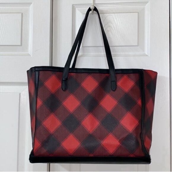 Victoria's Secret Plaid Black and Red Tote - Picture 2 of 8